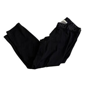 Nike Pro Compression Pants Mens Large Black Training Tights 3/4 Leg Football